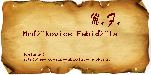 Mrákovics Fabióla névjegykártya